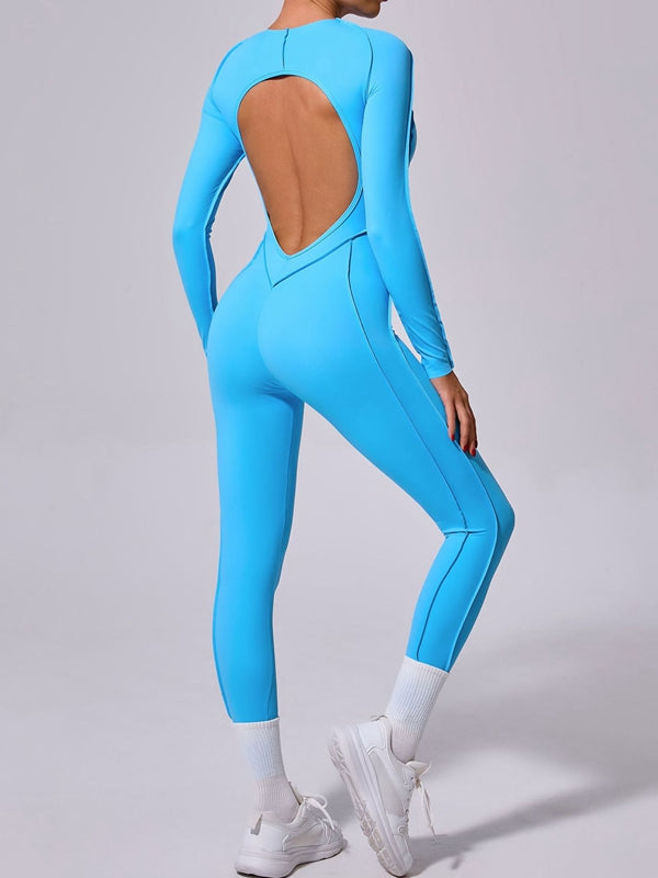 RENEW Female Heart Backless Long Sleeves Jumpsuit