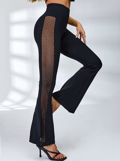 Female Quick-dry Fishnet Flare Scrunch Bum Cross Back Tracksuit