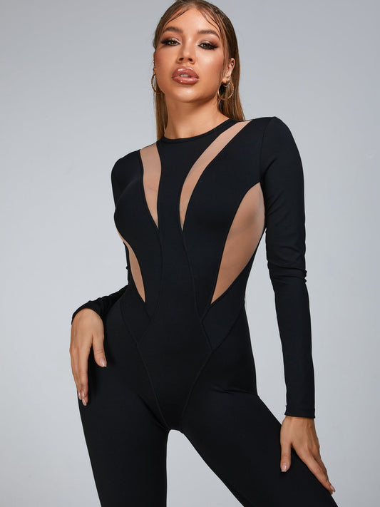 Female Fashion “Flame” Mesh Jumpsuit