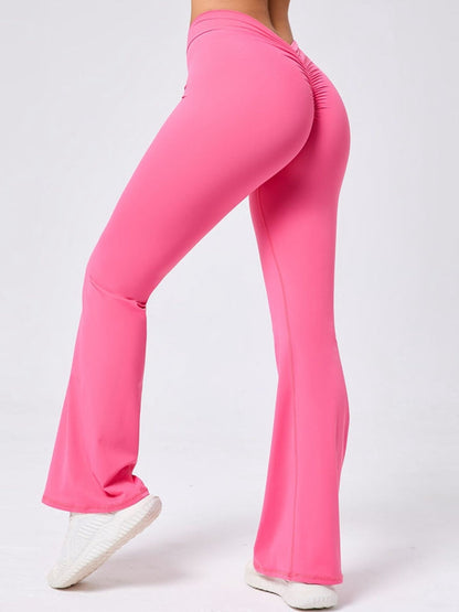 Female Deep V Back Scrunch Bum Flare Pants