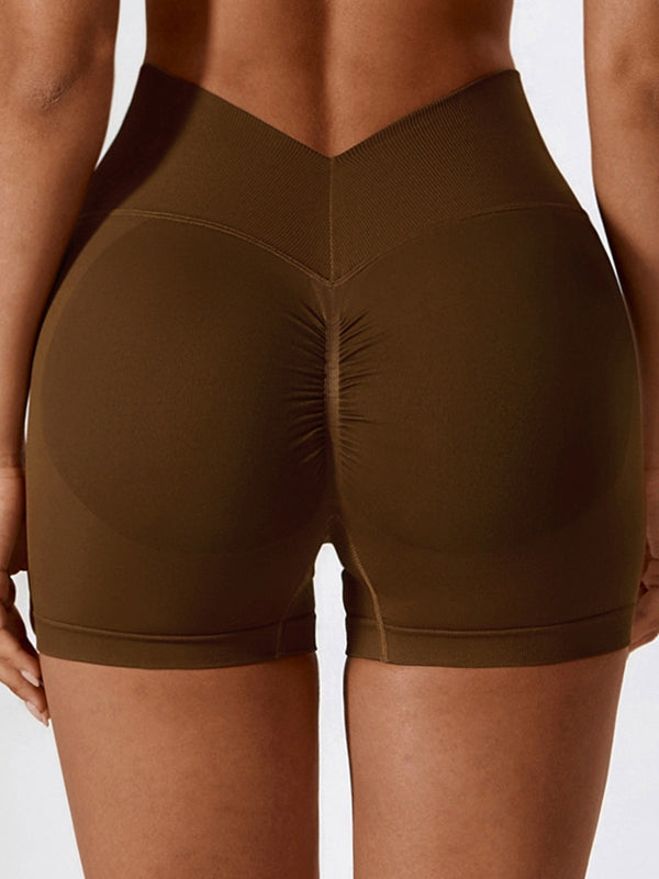 Female Sexy Deep V Back Scrunch Bum Shorts